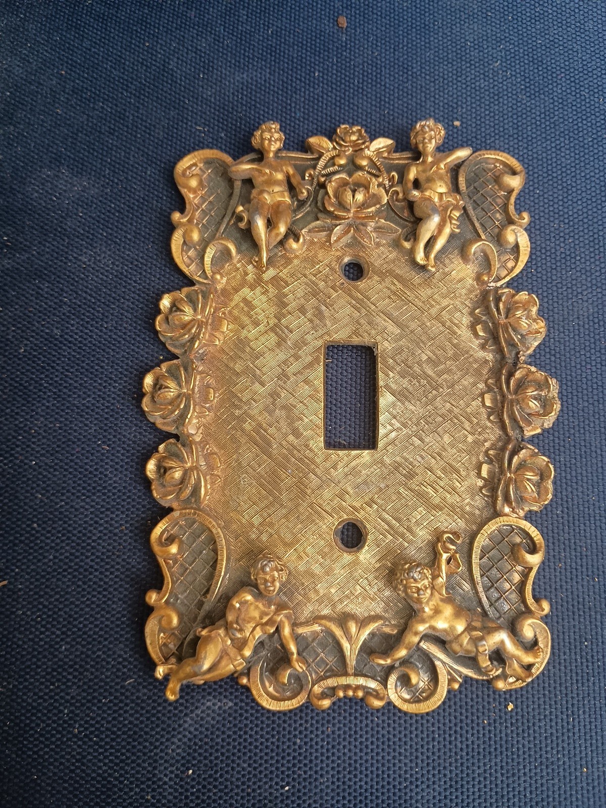 Vintage Florenta of California Cherubs Light Switch Cover Lighter Tone 1961