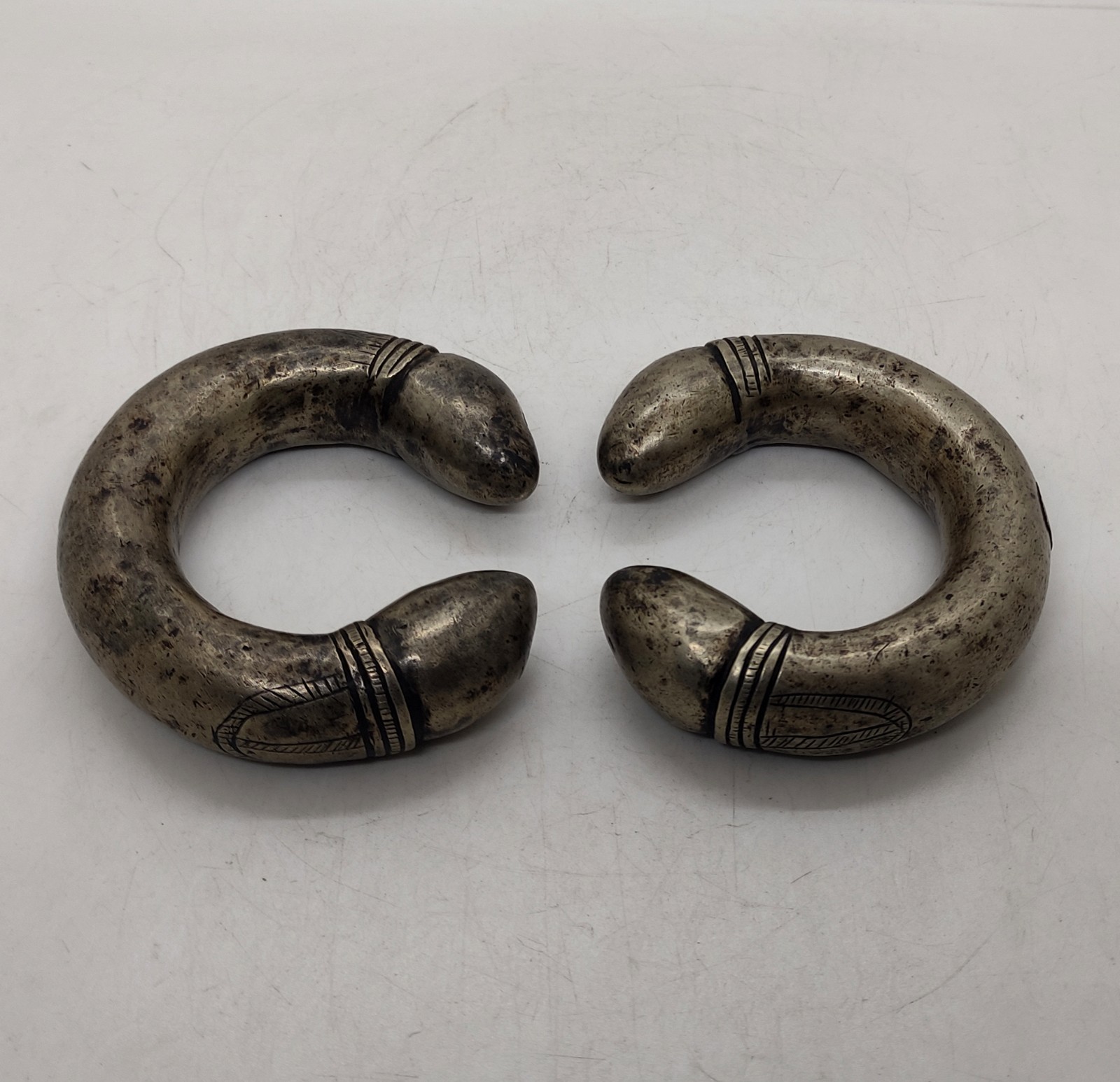 Ethnic Silver Alloy Bracelet- Bunge Bala- Tribal Jewelry- Nepal 19th c, AB