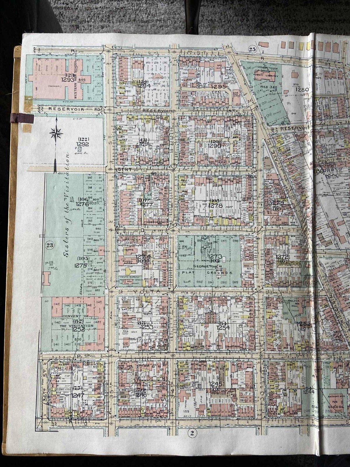 Detailed large plat map. Georgetown Area (Plan 4) Washington D.C. 1960