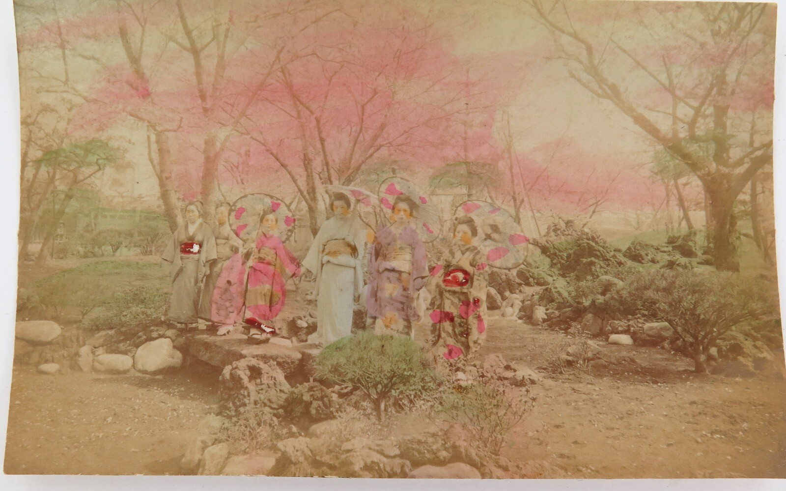 .1800s RARE JAPANESE MEIJI PERIOD “SCHOOL of YOKOHAMA” PHOTOGRAPH. GEISHA GIRLS.