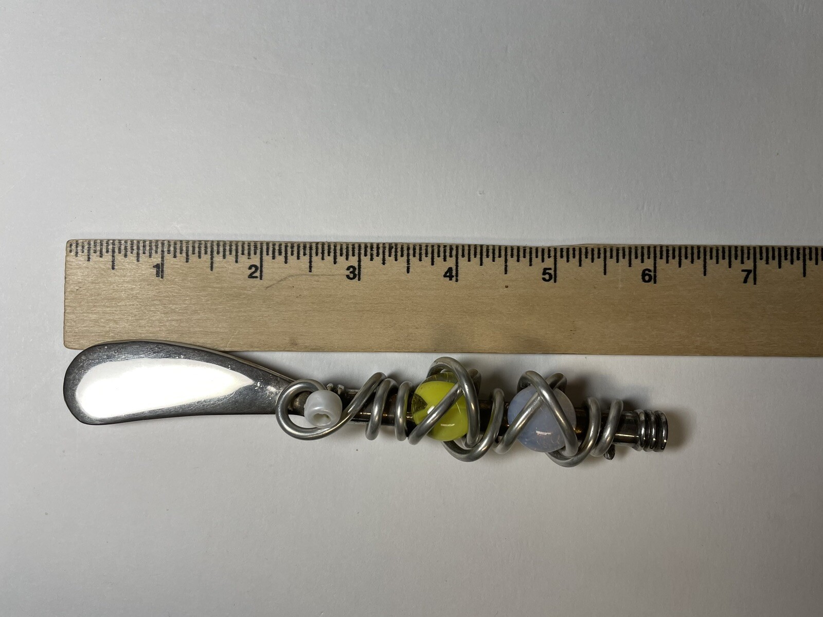 Artisan Made Marble Wire Wrapped Handle Butter Spreader 6″