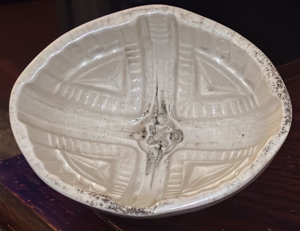 Antique Ironstone Pudding Mold Cathedral Dome Primitive Farmhouse Kitchen #6