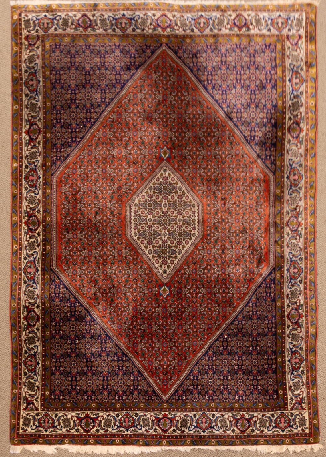 c1935 Antique Persian Carpet 9 ft 10 in x 6 ft 9 in BIDJAR Oriental Rug RARE