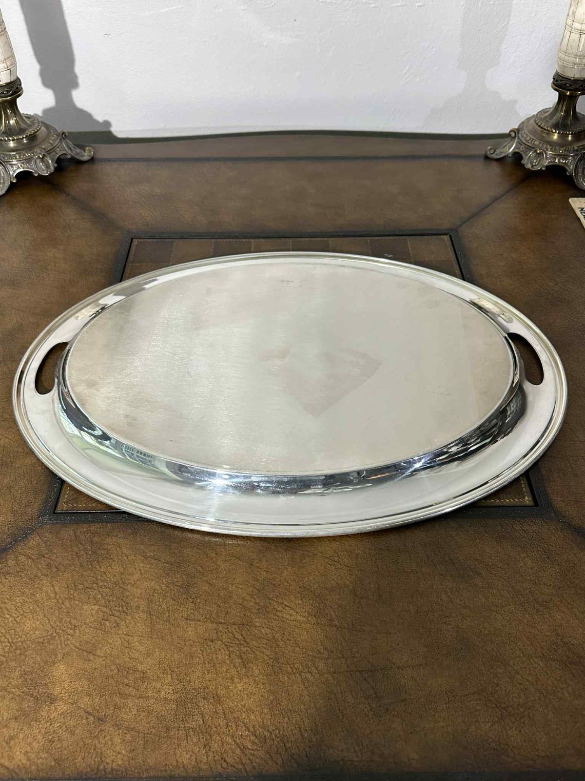 Beautiful VTG Gorham YC407/2 Silverplate Oval Serving Tray 22″ Floral Engraved
