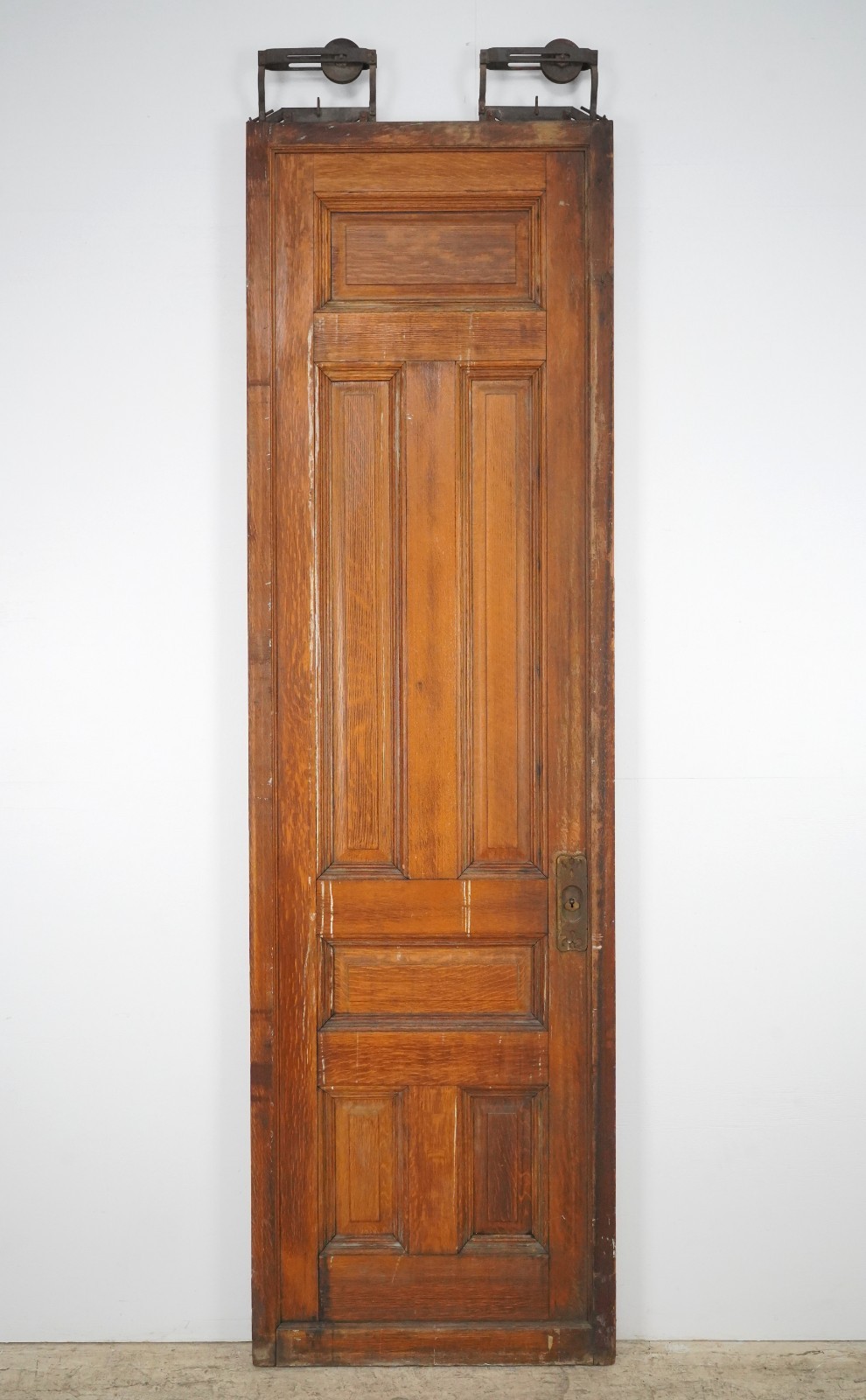 Antique Six Panel Wood Pocket Door 102.125 x 30 in.