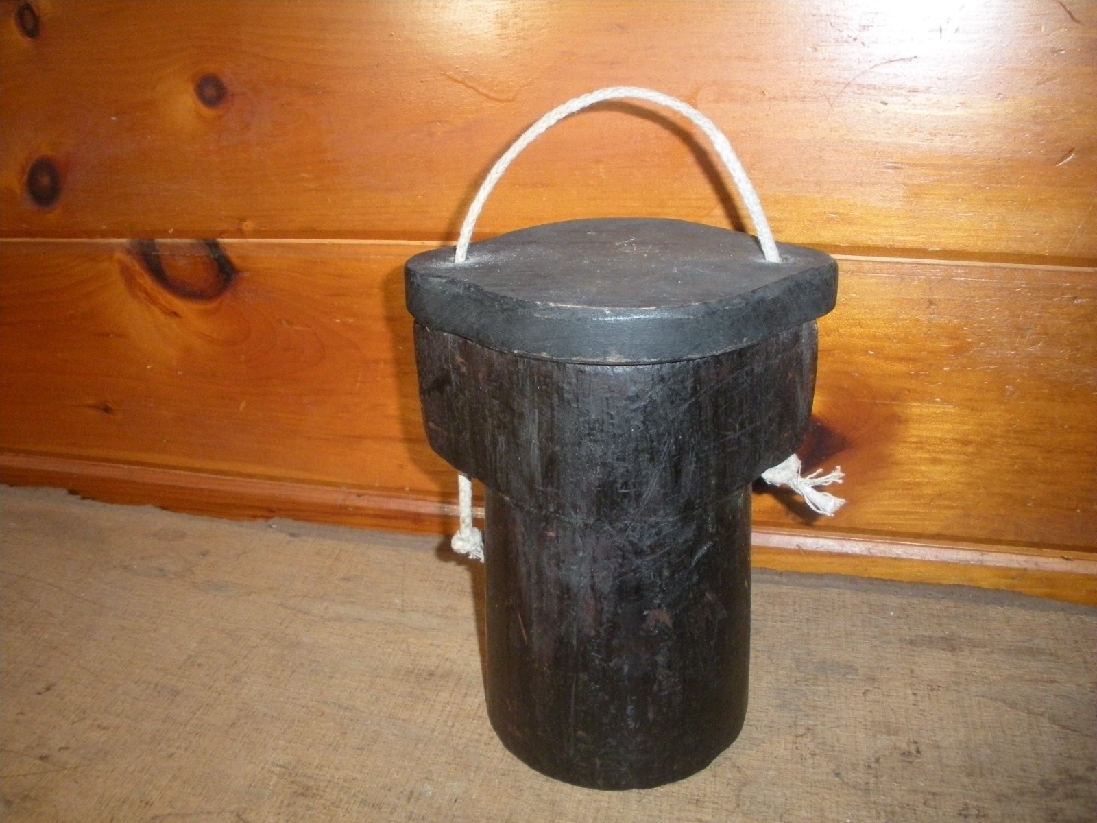 Vintage Conestoga Wagon Grease Bucket with Lid and Strap