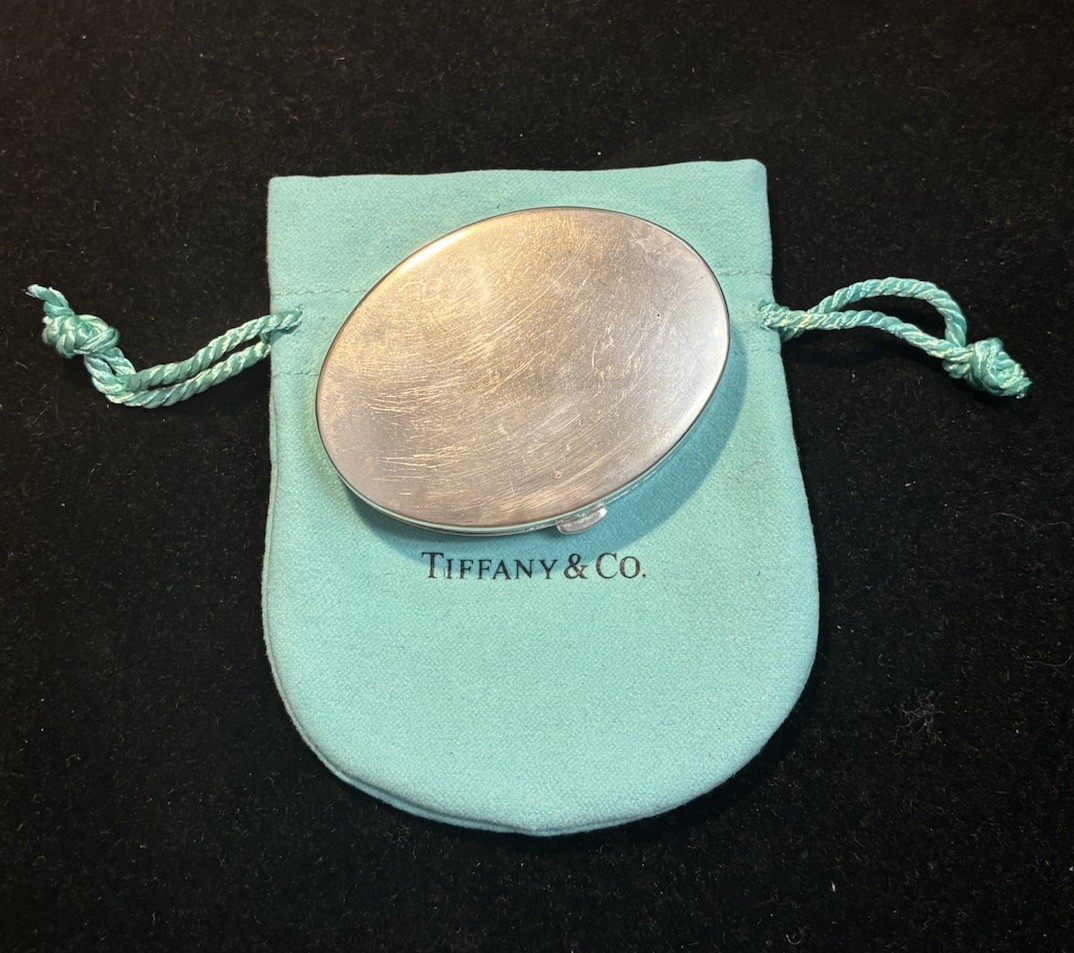 Tiffany & Co Makeup 925 Sterling Silver Oval Compact w/ Mirror