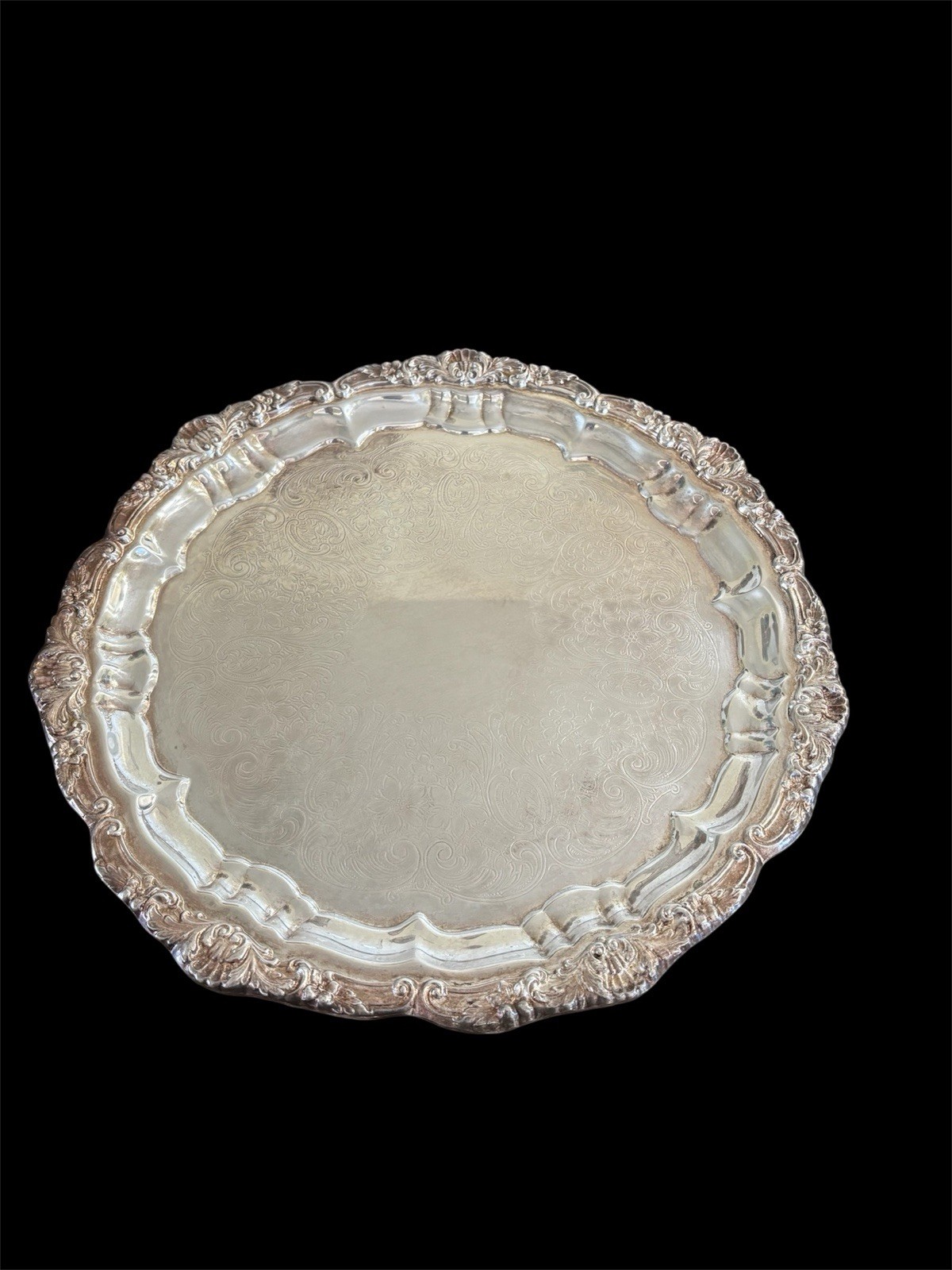 Vtg EPCA OLD ENGLISH BY POOLE 5930 Footed Ornate Serving Tray Heritage RL home