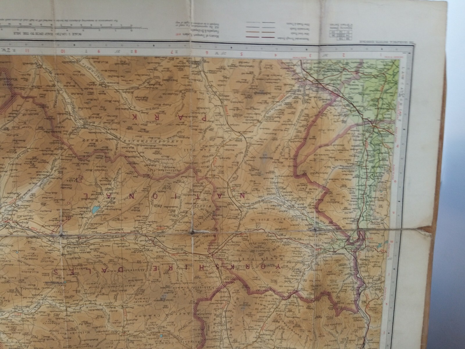 Vintage Bartholomew Contoured Map Teesdale Sheet 35 Cloth