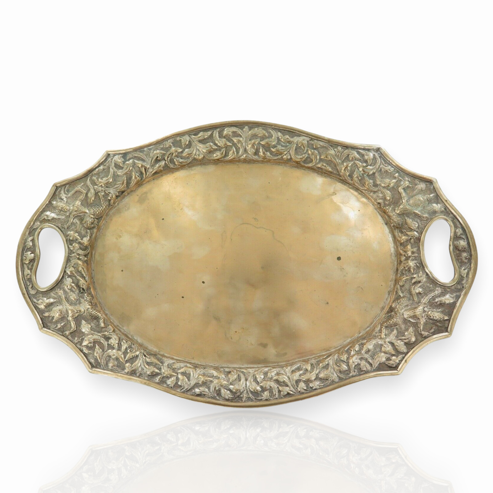 .c1920s / 1930s INDO CHINA HALLMARKED REPOUSE’ SILVERPLATE TRAY.