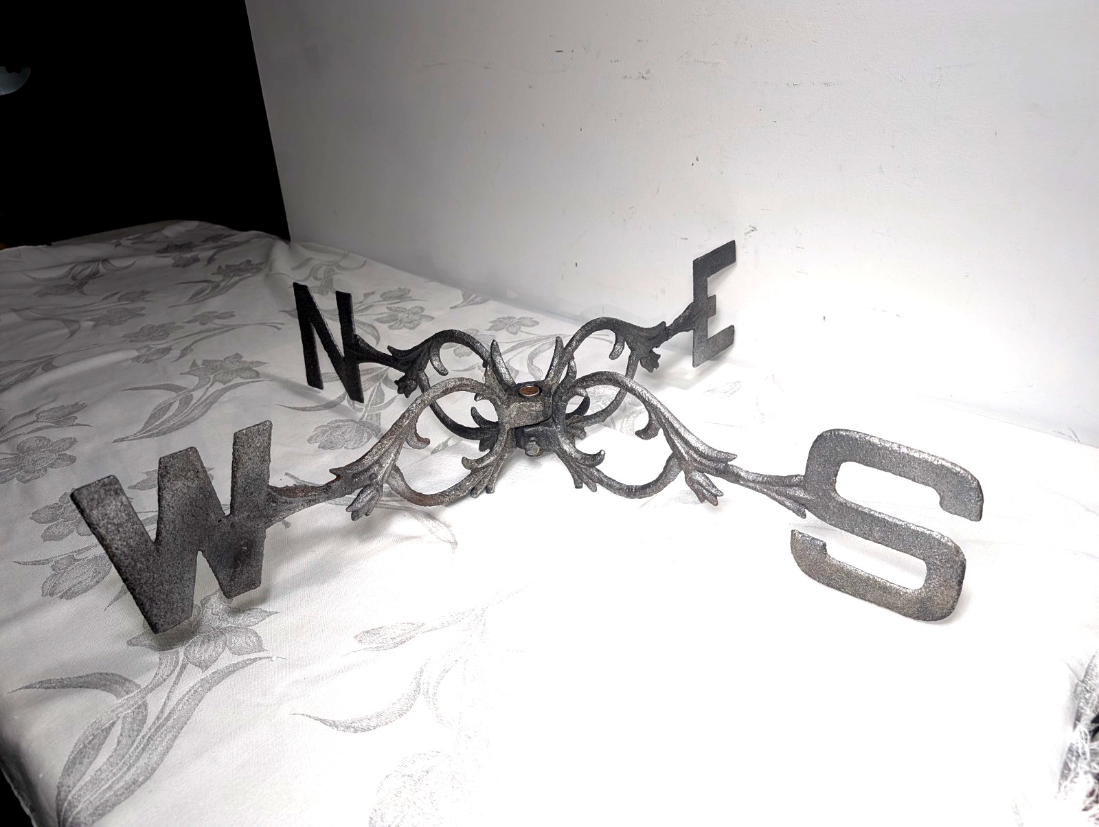 Antique Weathervane Cast Iron Directionals Farmhouse Decor Large Fancy
