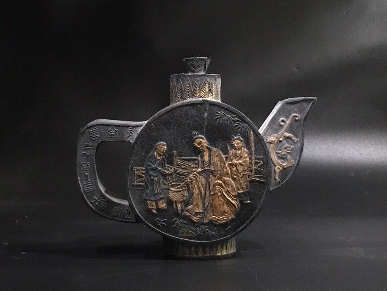 14 cm China Ink Teapot Vintage Writing Calligraphy Tool Ink Teapot Sculpture