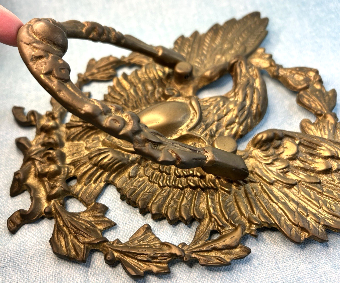 American Eagle Door Knocker Large 9″x9″ Vintage Brass Tone