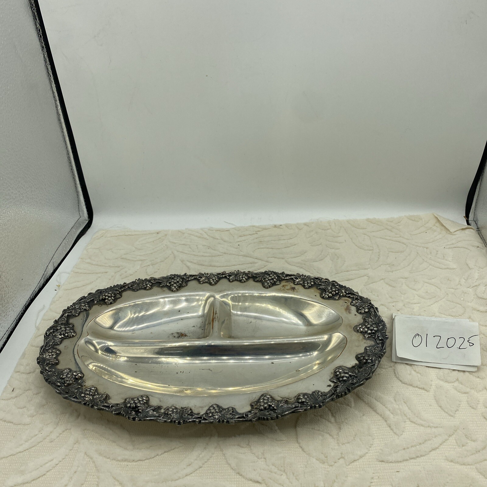 Benedict 1821 Silverplated Three Compartment Serving Tray 12”X 8”