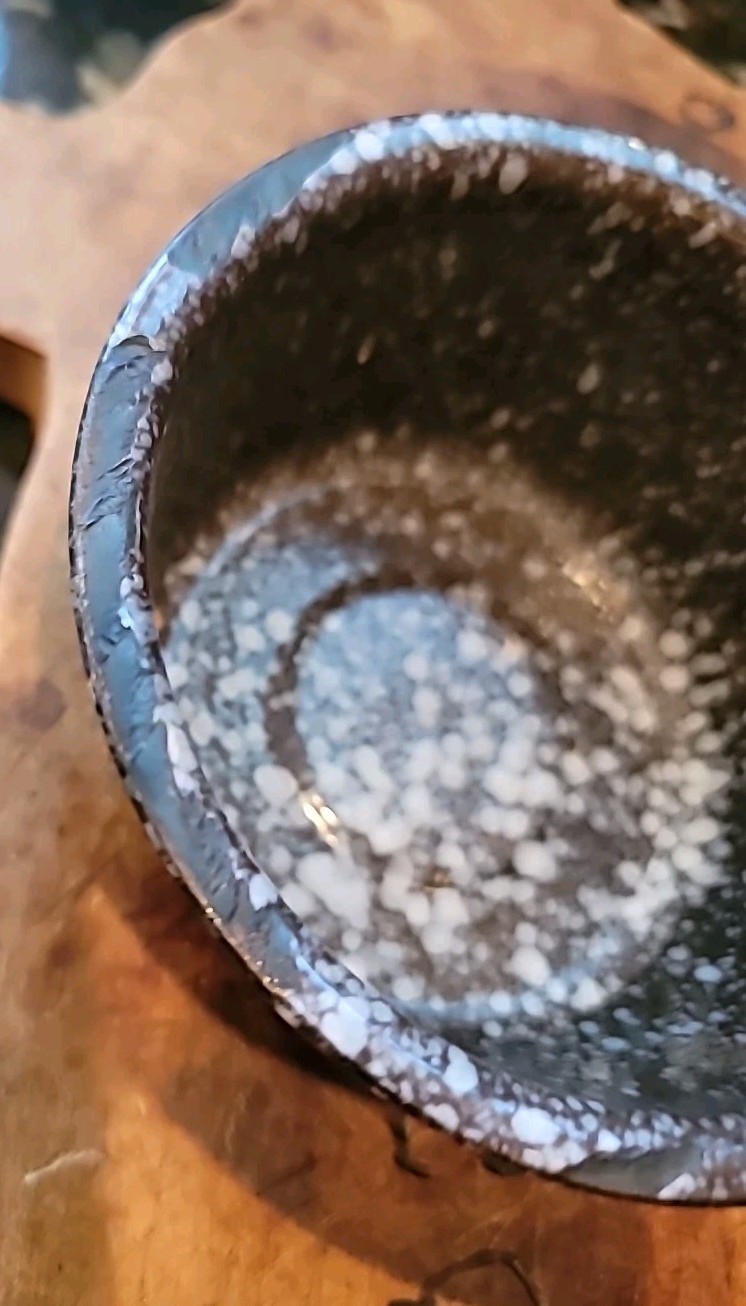 Graniteware Enamelware Dipper Brown White Speckled 1900 13″