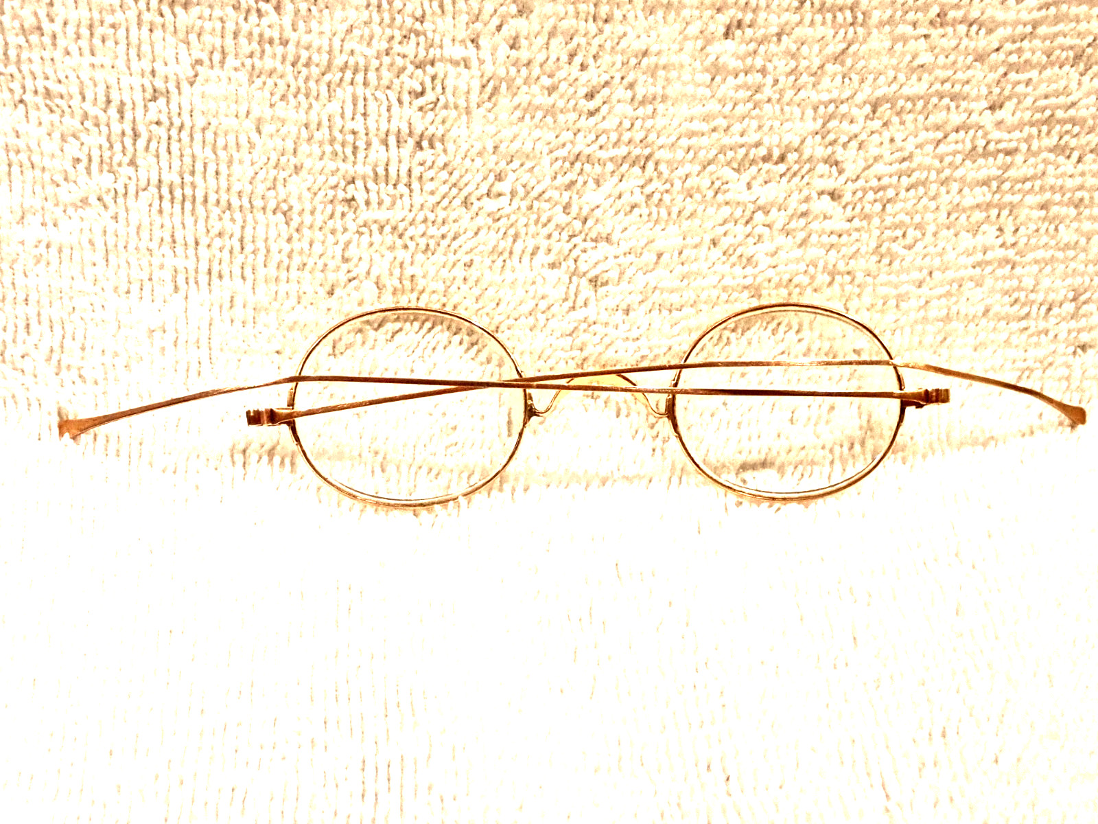 12K SOLID GOLD EYEGLASSES WITH STRAIGHT TEMPLES 1880’s IN FANTASTIC CONDITION!