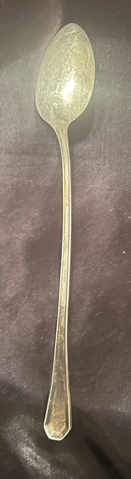 ANTIQUE VINTAGE COLLECTIBLE ICED TEA SPOON 7.5″ E.P.B.B. SILVER PLATE