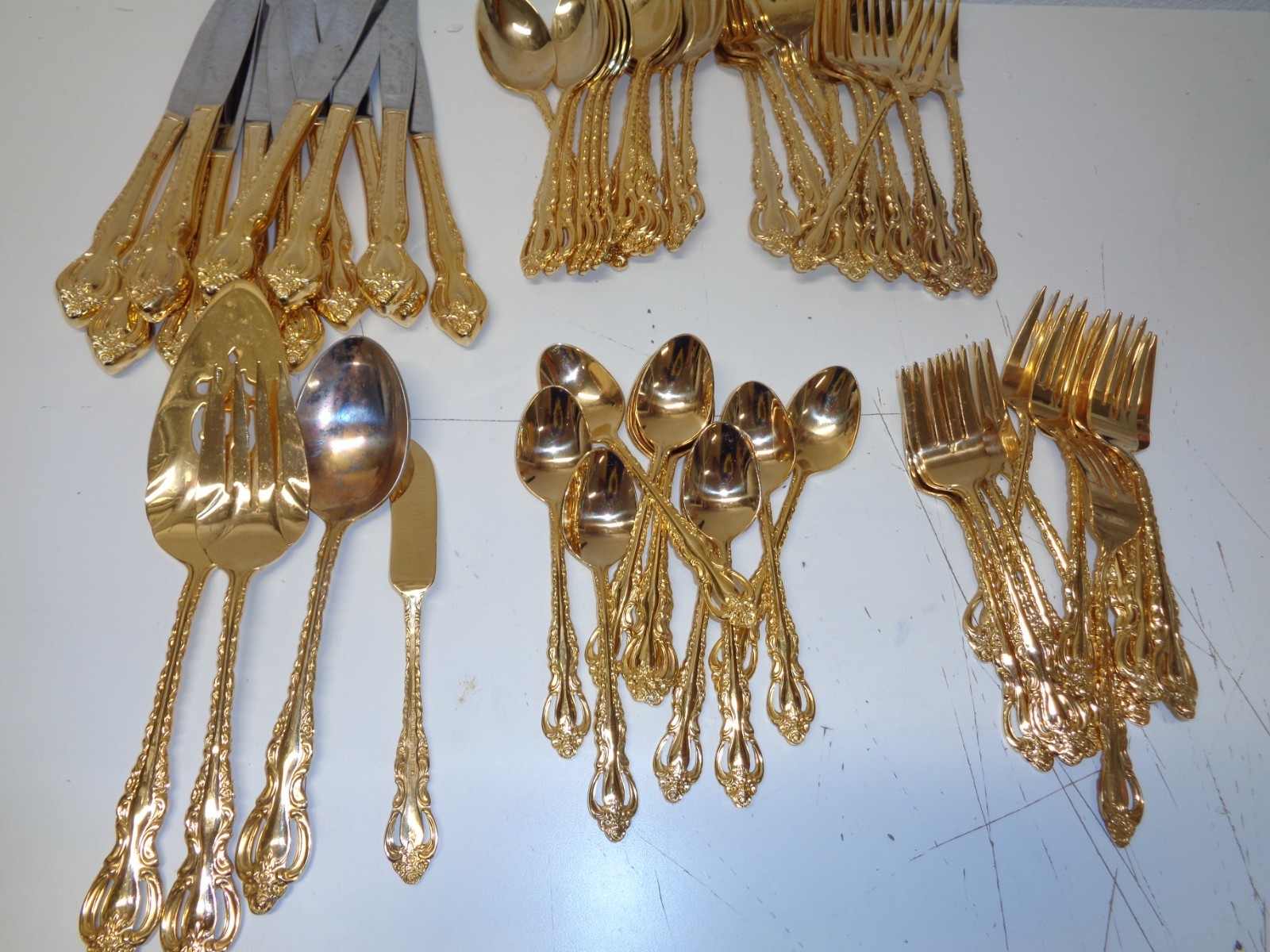 International Deepsilver Gold Electroplate Countess Silverware 53 Pieces