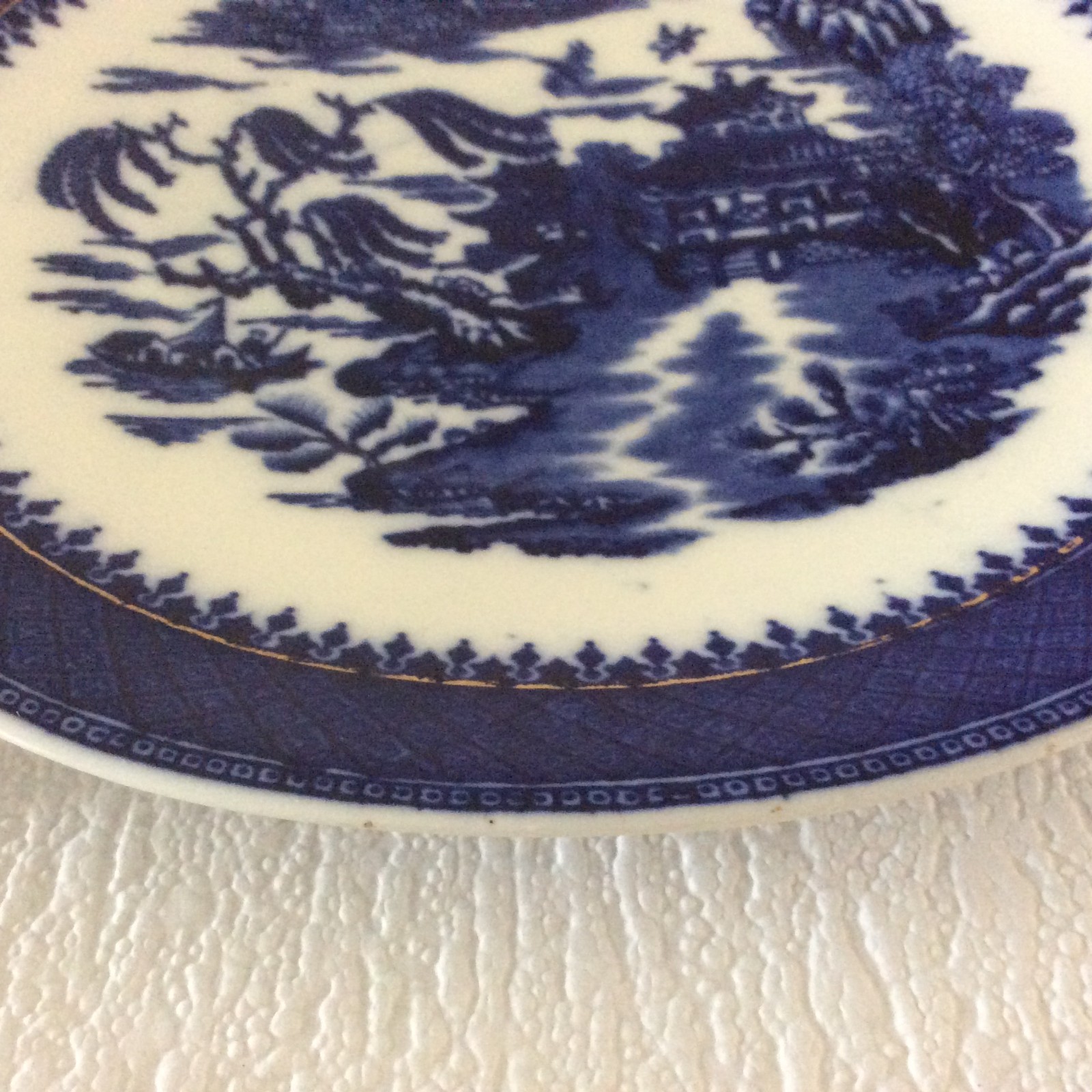 Antique Robinson Blue Willow serving plate – R & S L – Handled – 22.5cm/9”