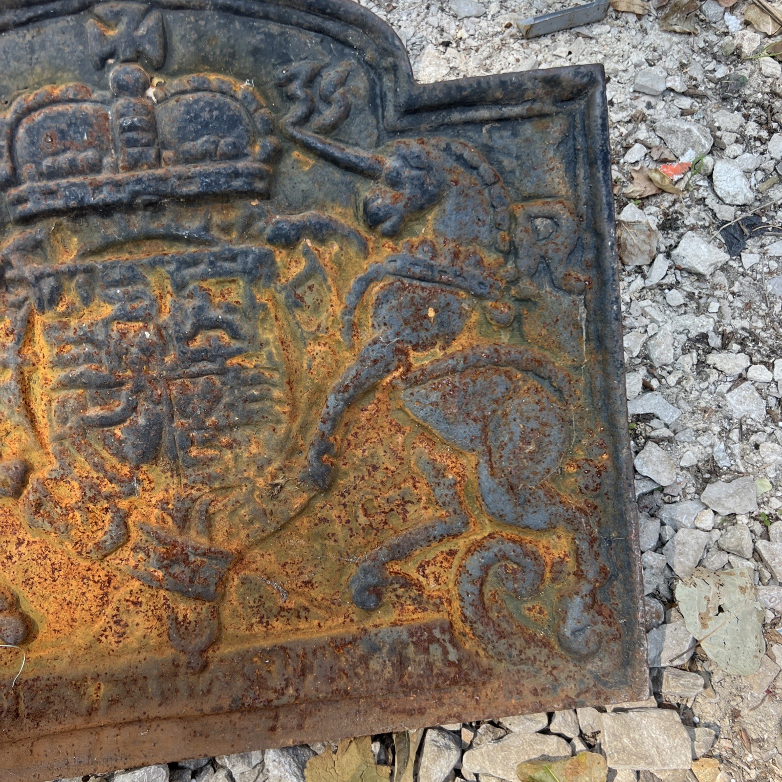 1635 Dated Cast Iron Fire back (Fireback) 50cm H x 58cm W for Fireplace