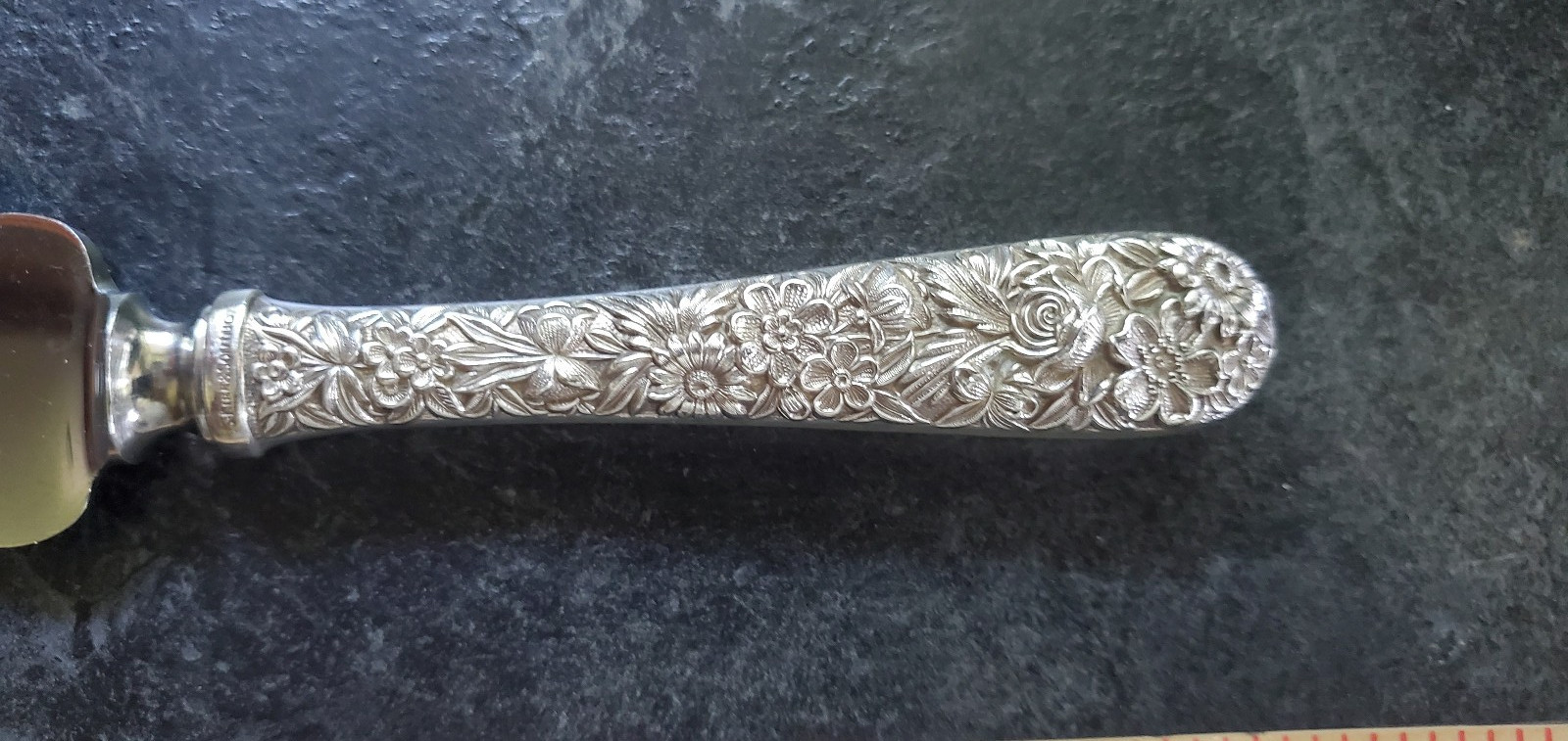 Antique Sterling Silver Repousse Ice Cream Slice Server 10 3/4″ ZTRAY