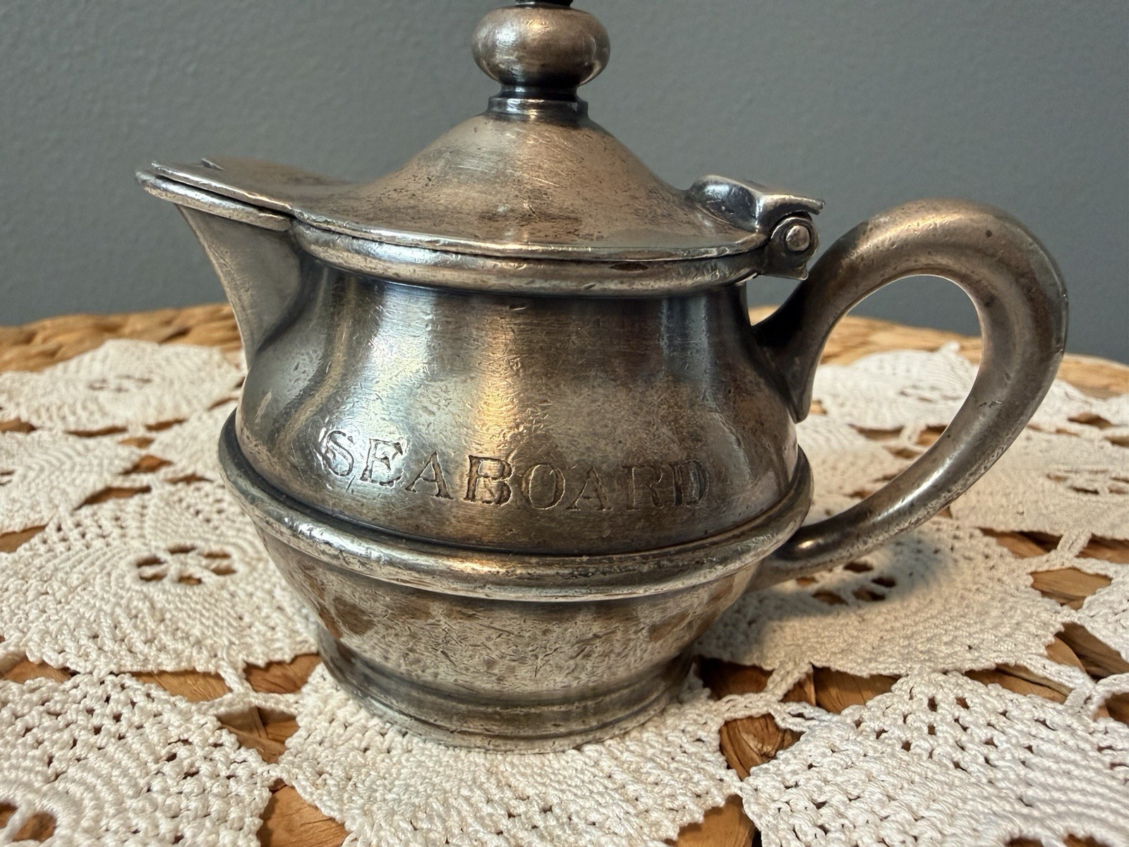 1925 Seaboard Air Line Railroad Silver Soldered Creamer Pot SAL11 ISC 1/6 Pint