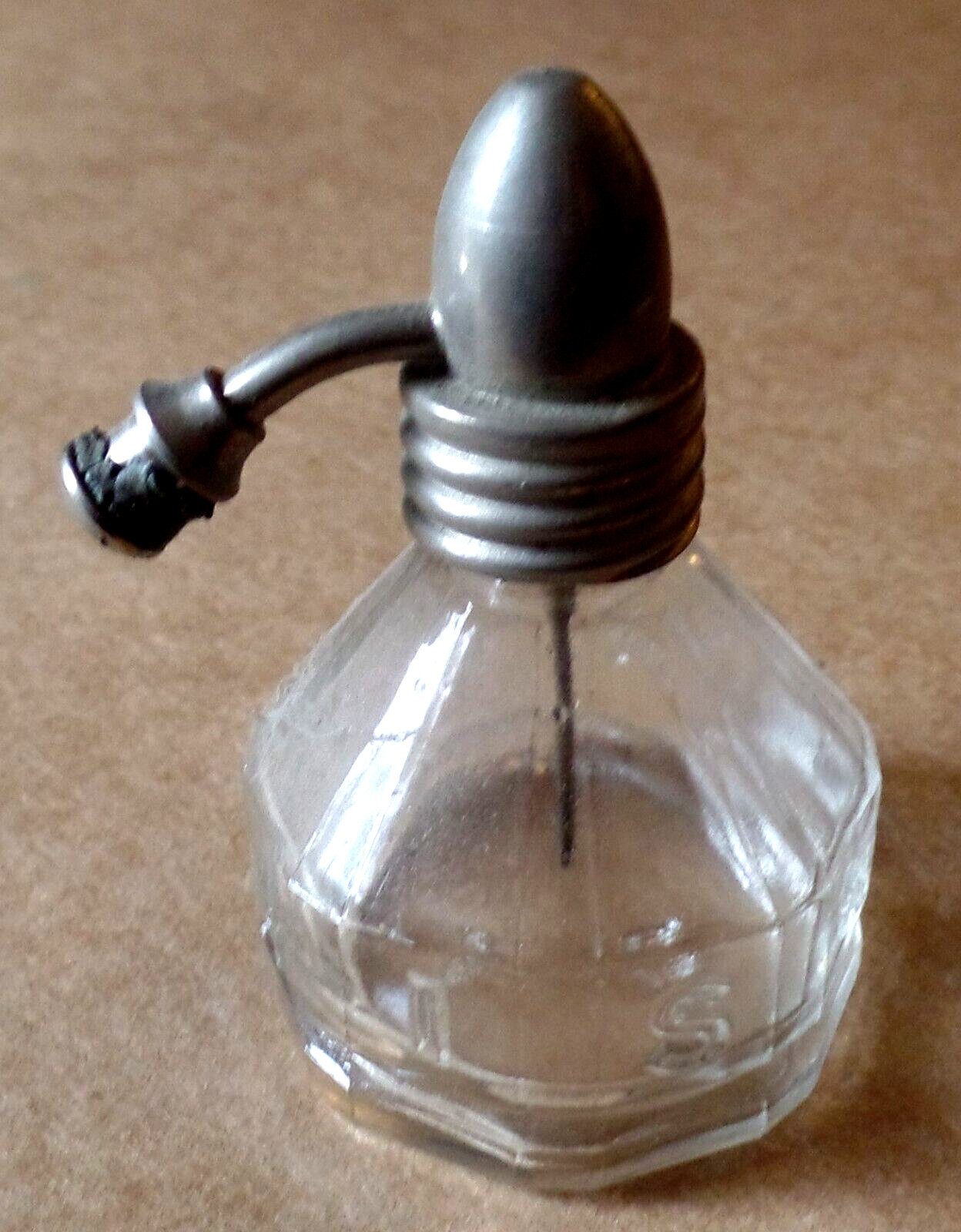 Antique Vintage Empty ST. REGIS B1 Glass Spray Bottle with Silver Metal Top