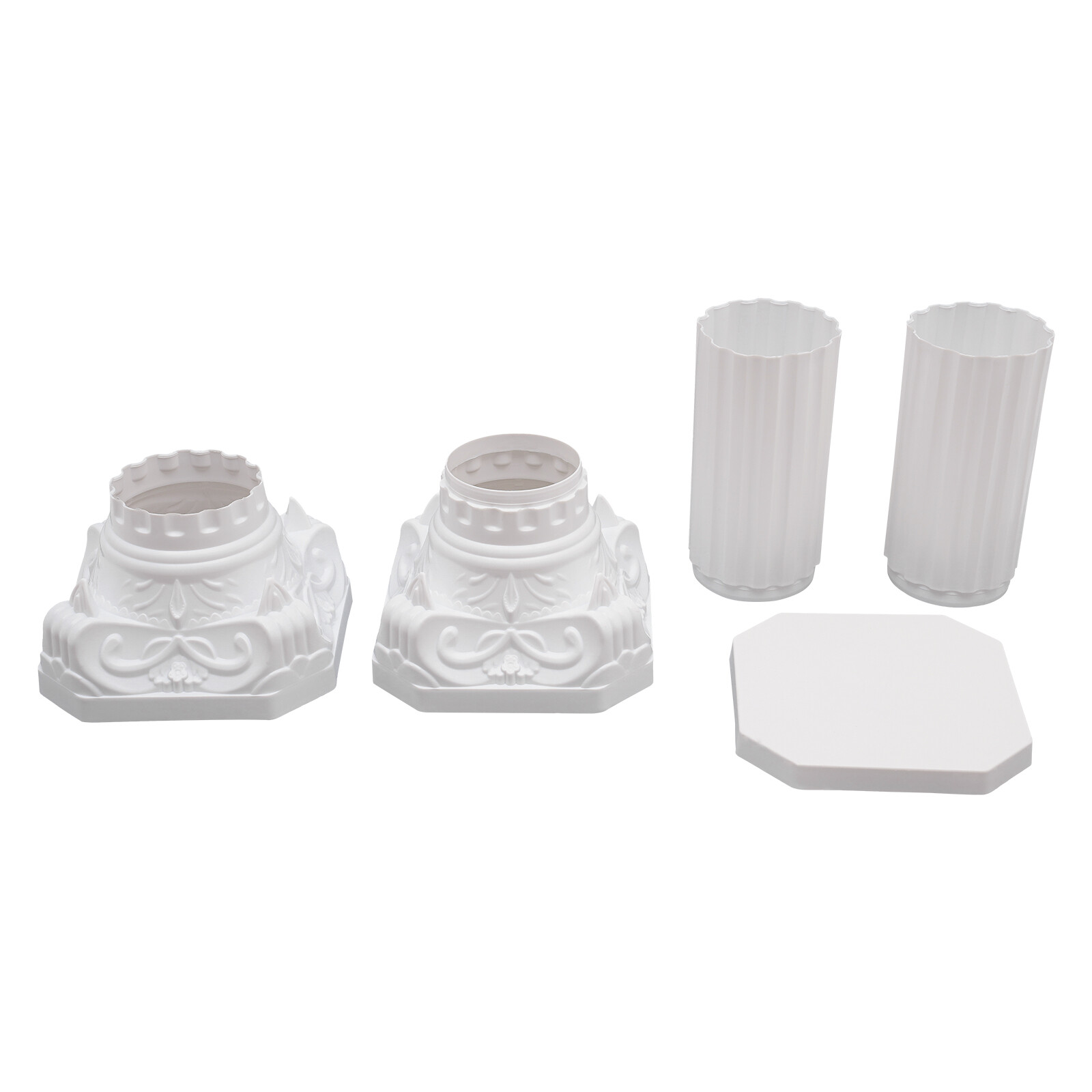 2 Pcs White Roman Pillar Wedding Roman Column Decorative Flowerpot Holder Column