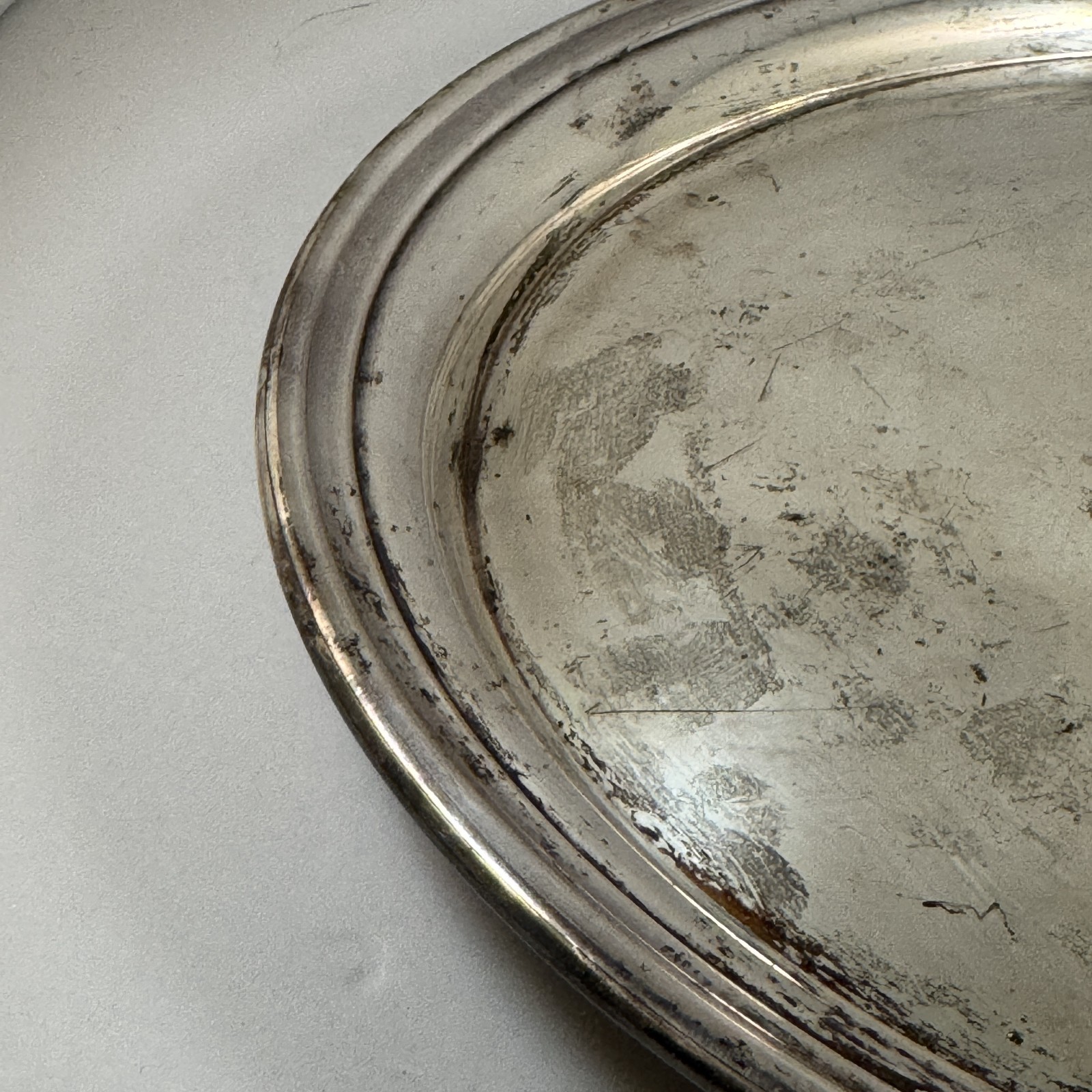 Cheshire Silver Plate 200 Round Tray 11in Silverplate Platter Worn