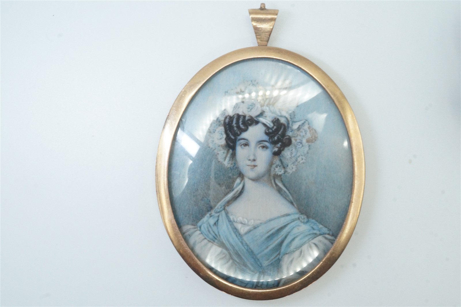 ANTIQUE GOLD MOUNTED MINIATURE PAINTING c1800’s NO RESERVE