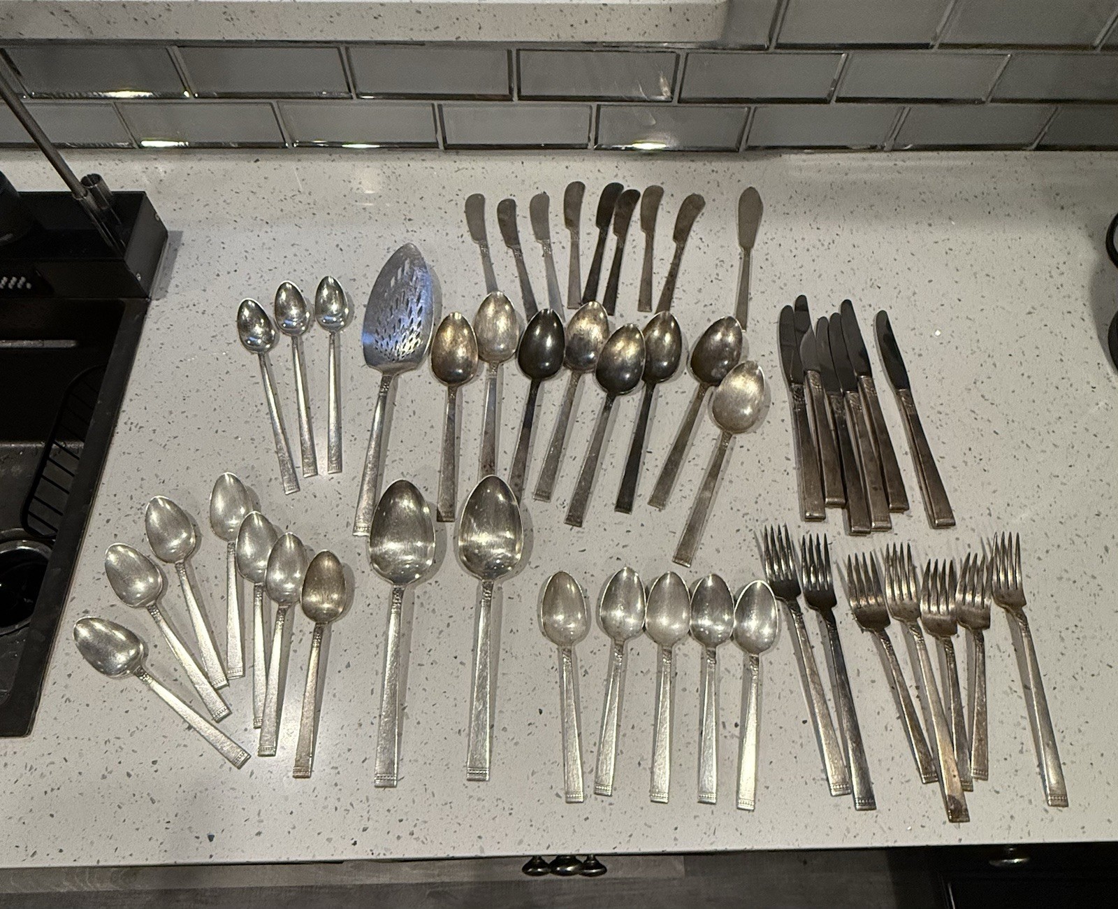 48 Pc Community FOREVER Silverplate Flatware Set Art Deco