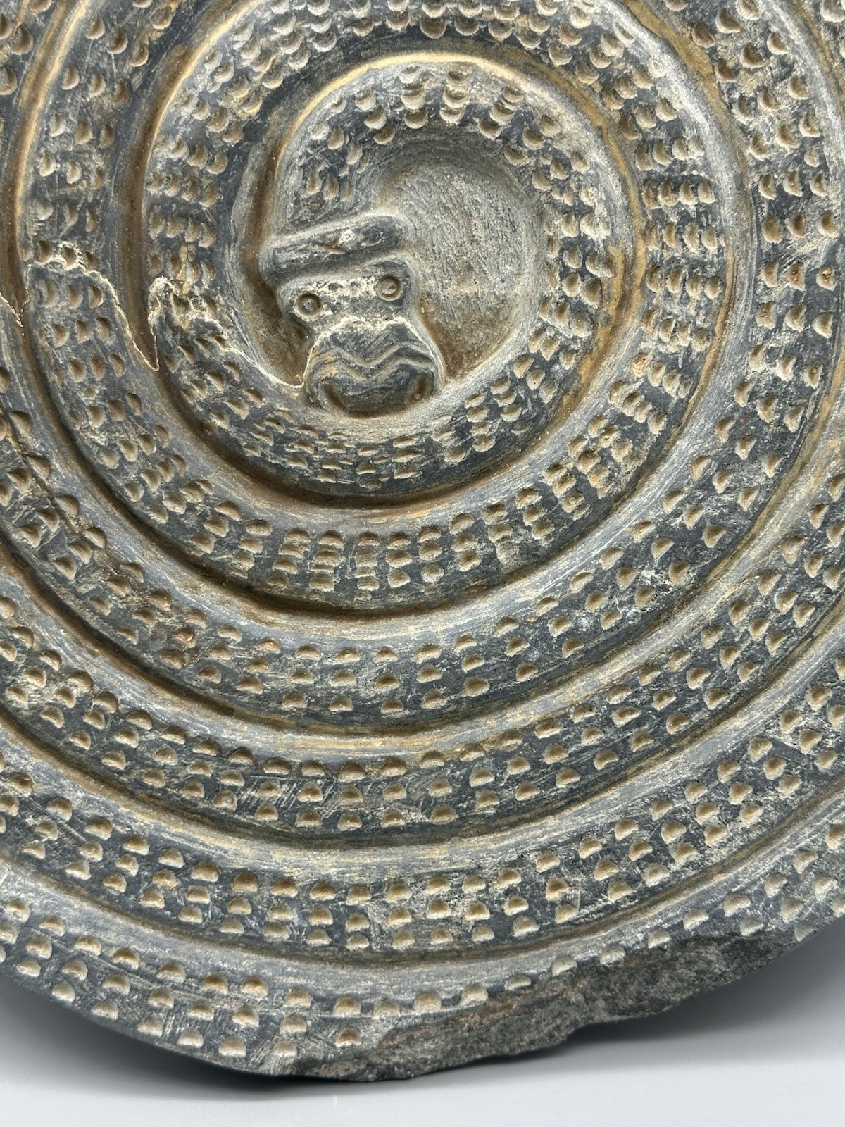 Ancient Near Eastern Halilrud Round With Snake Unusual Item