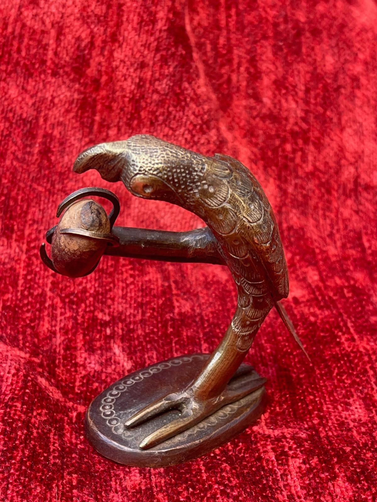 Rare Parrot Bird With Seed In Its Claws Curiosity Object Sculpture