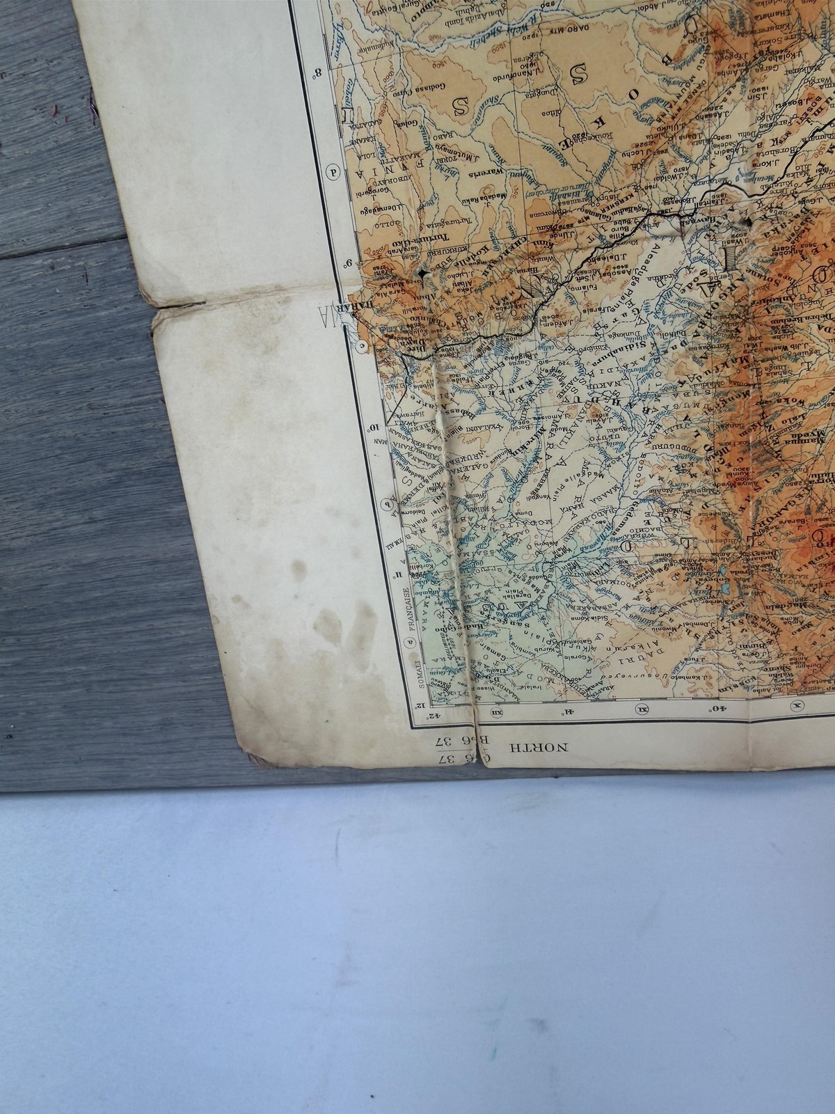 Vintage 1925 Abyssinia Ethiopia Folding Map George Philip War Office London