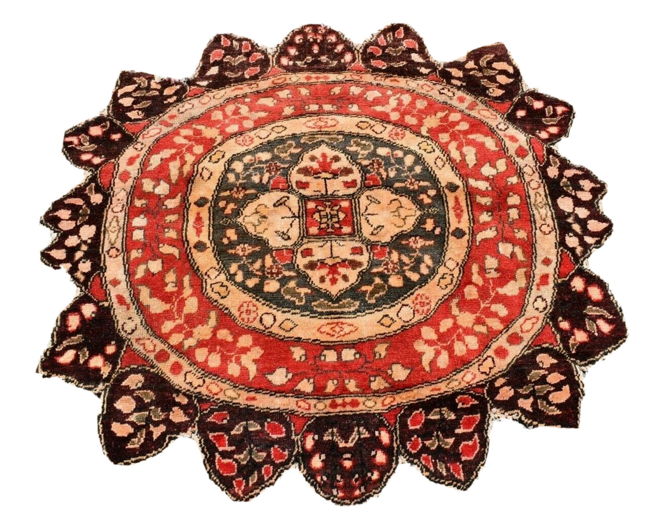 Fabulous Antique Turkish Rug 51” x 46” Awesome Collector’s Item Table Carpet