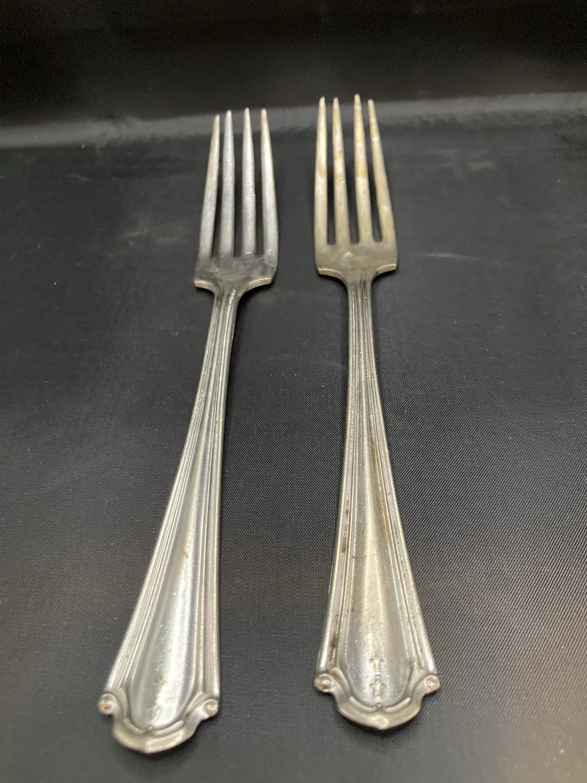 Vintage Two (2) Monroe Silver Co Silverplate Forks 7 inches.