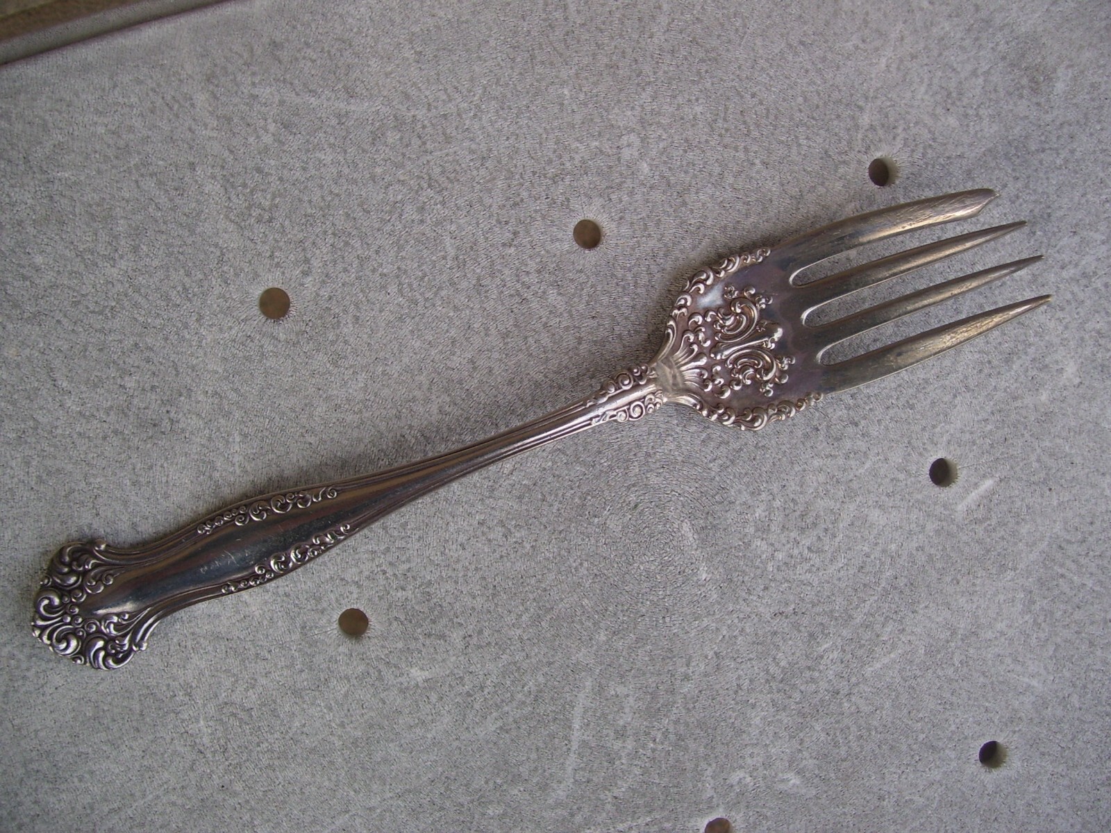 1847 Rogers Bros A1 Silverplate Meat Serving Fork Avon Pattern Vtg C.1901
