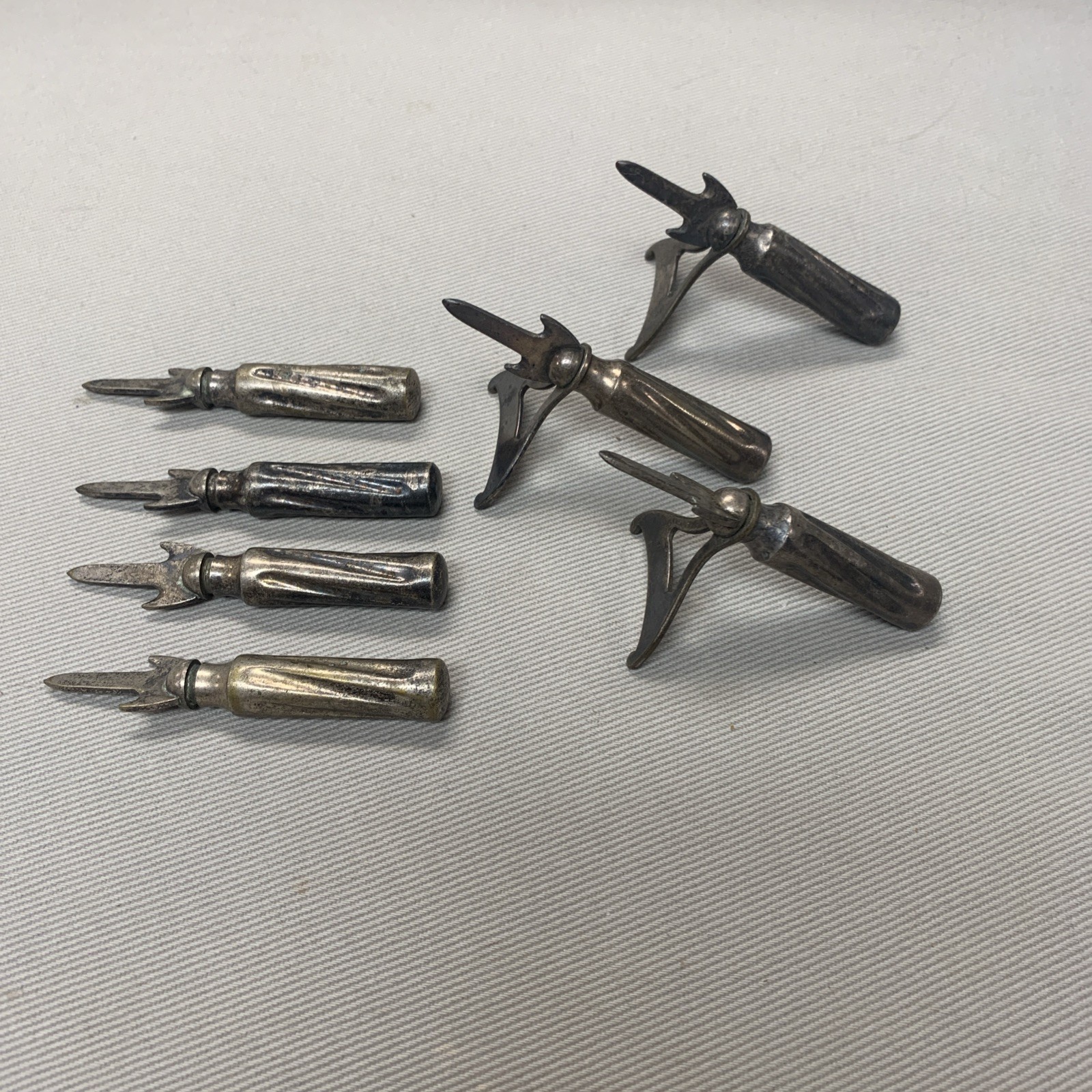 VTG Lot (7) F. P. Pfleghar & Son New Haven Silver Plate Corn Cob Holders