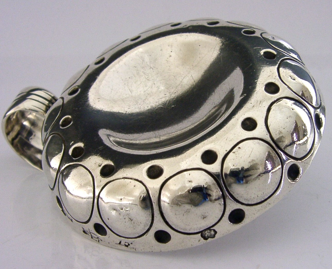 RARE EARLY 1768 FRENCH ANTIQUE SOLID STERLING SILVER WINE TASTER BARWARE