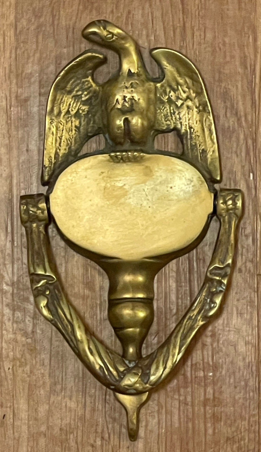 8” Vintage Solid Brass Federal Eagle Door Knocker Hardware, Antique