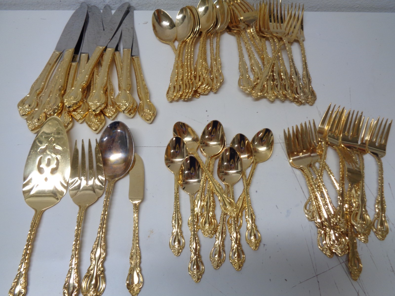 International Deepsilver Gold Electroplate Countess Silverware 53 Pieces