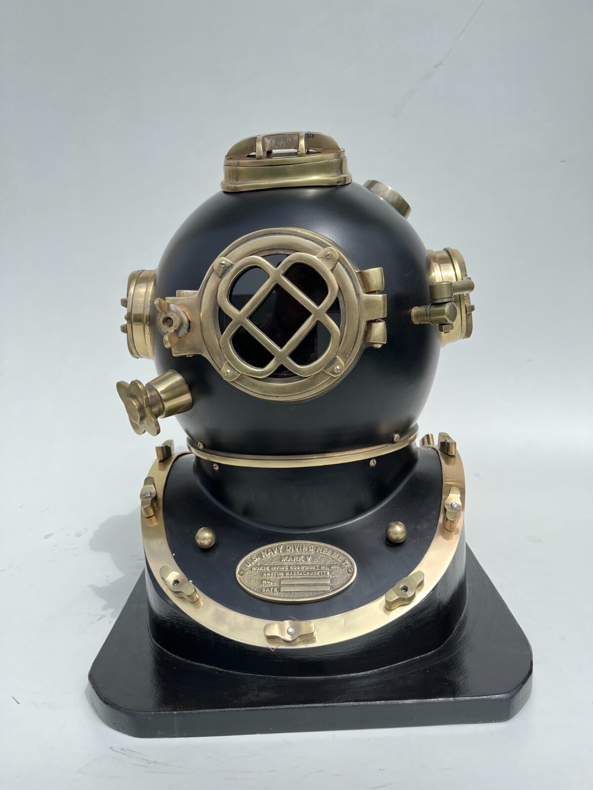 18″ Nautical Black Scuba Diving Helmet, Antique Nautical U.S Navy Deep Sea Diver