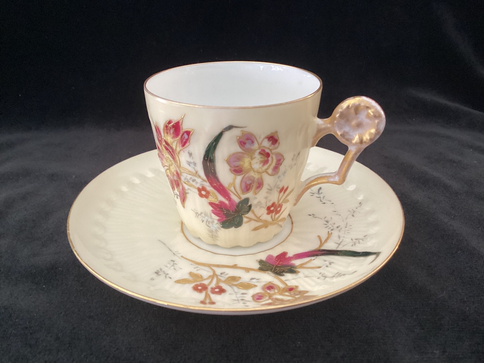 M.R. Martial Redon Factory – Limoges- Mauve Floral Cup and Saucer
