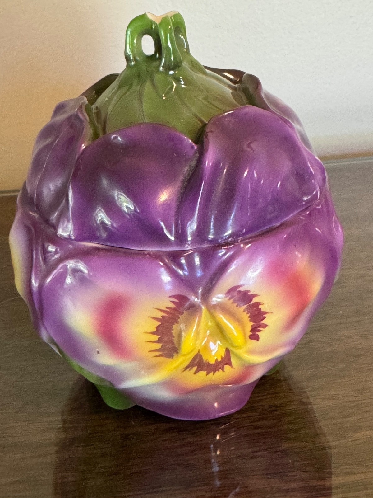 Antique Royal Bayreuth Pansy Sugar Bowl Bavaria c 1916