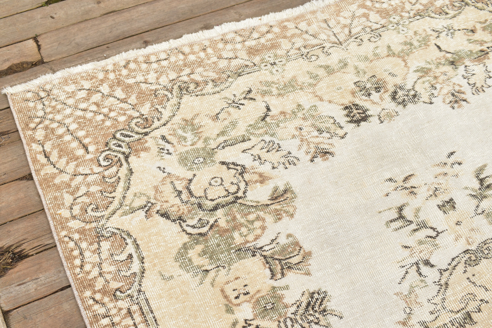 Turkish Oushak Rug 5×9 Vintage Rug AMAZING BeigeTribal Oriental Rug 165x280cm