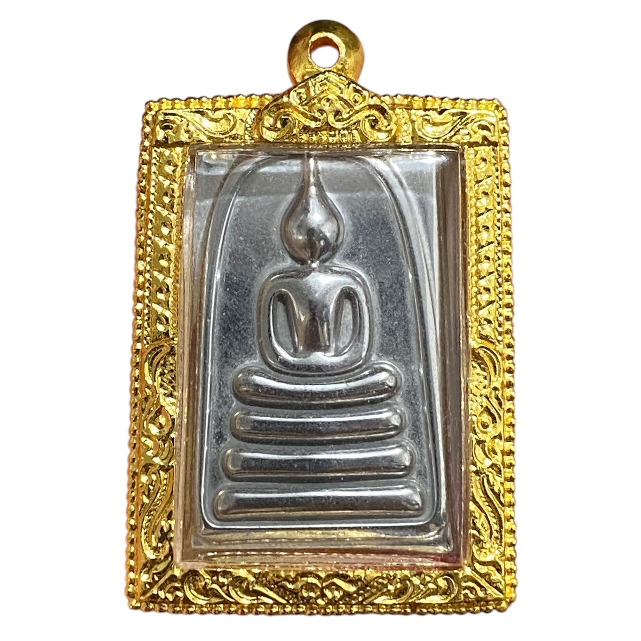 Thai Buddha Amulet Phra Somdej Silver Leklai Magnetic Talisman Wat Rakang Charm