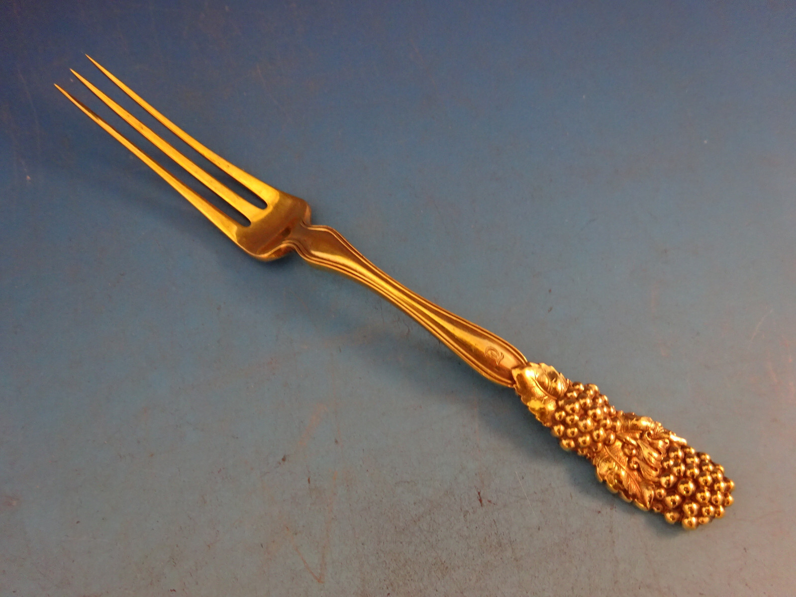 Blackberry by Tiffany Co Sterling Silver Fruit Fork Vermeil No Leaf 3-tine 6″
