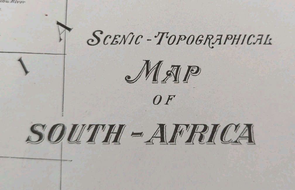 Vintage 1901 SOUTH AFRICA TOPO Map 22″x14″ Old Antique Original KIMBERLEY DURBAN