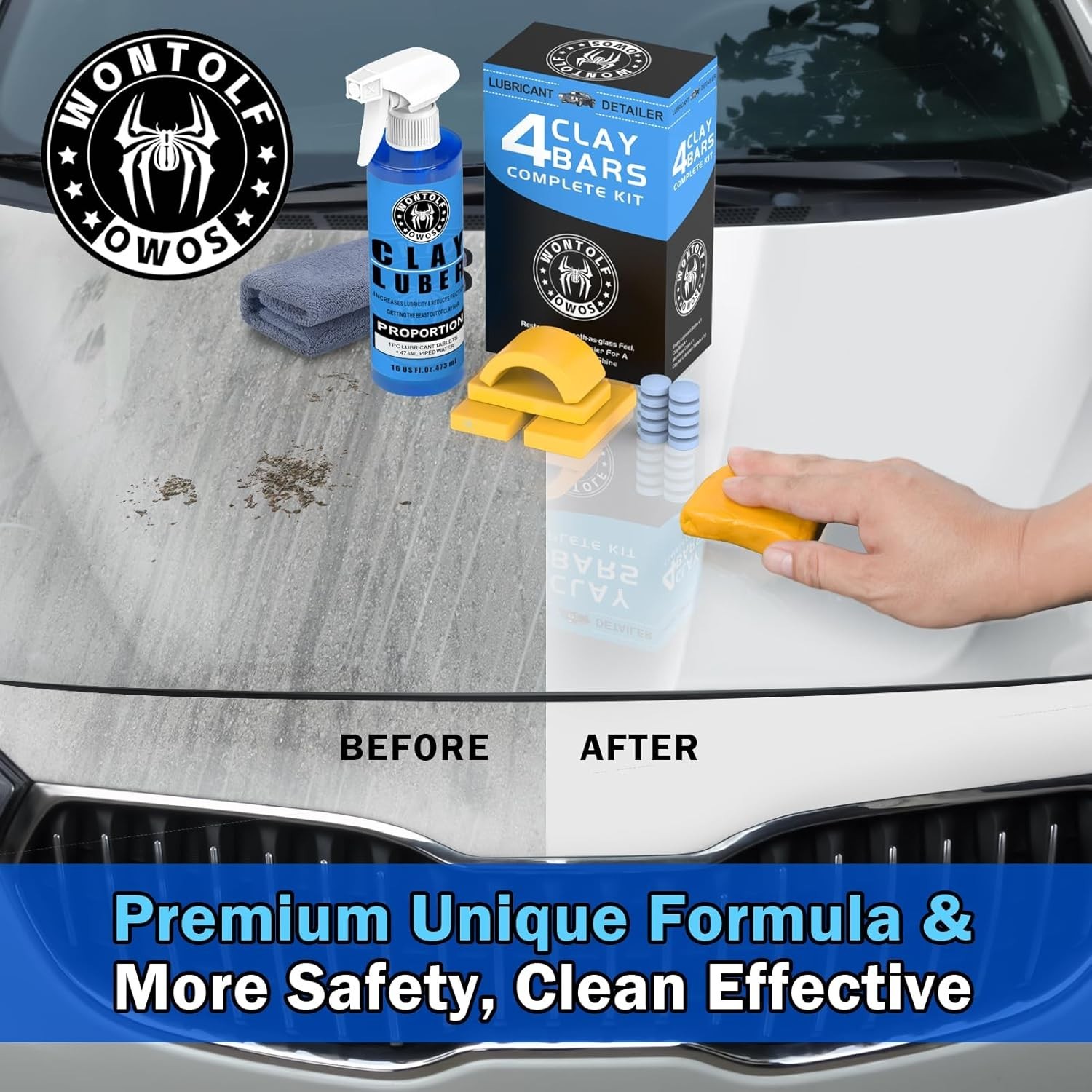 Clay Bar Kit, Complete Clay Bars Auto Detailing Clay Luber Lubricant Car Wash Ki