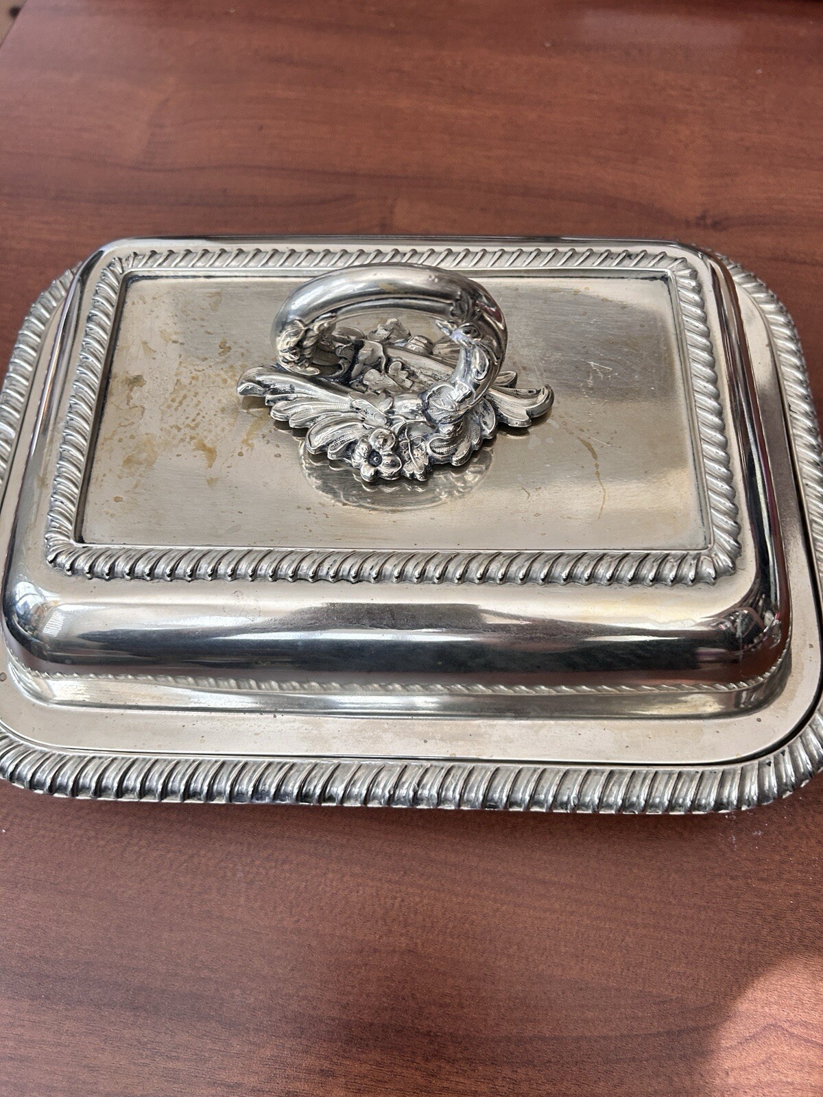 Silver Plated Lidded Rectangular Entree Dish – Marked E.P.N.S & 1919